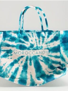 Moroccanoil Turquoise Tie-Dye Canvas Tote